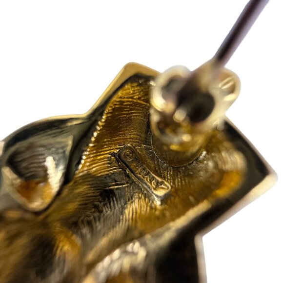 Monet Gold Tone Enameled Nutcracker Pin Brooch For Women Christmas Holiday - Picture 3 of 5